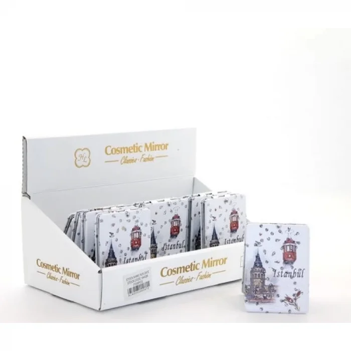  Taşlı İstanbul Tasarımı El Aynası İnce Model 9