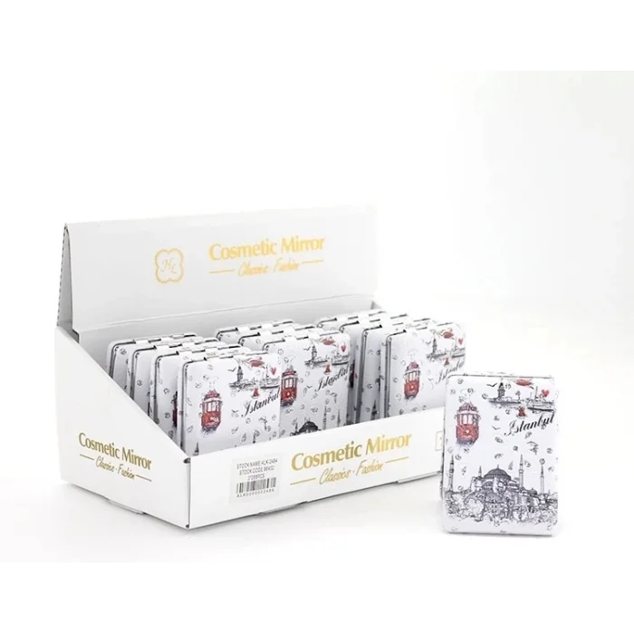 BUĞZ Taşlı İstanbul Tasarımı El Aynası Kalın Alk2484