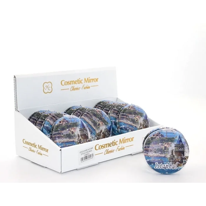 BUĞZ Taşlı İstanbul Tasarımı El Aynası Kalın Alk2488