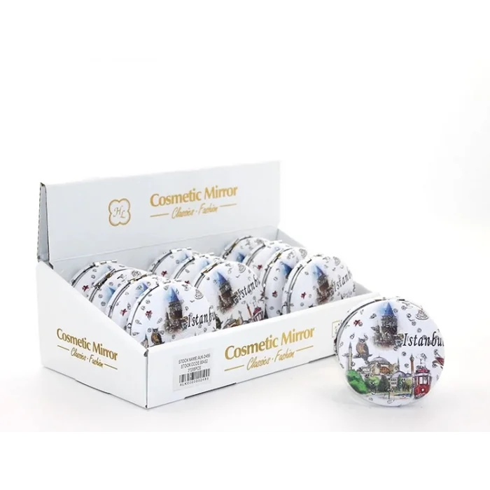 BUĞZ Taşlı İstanbul Tasarımı El Aynası Kalın Alk2489