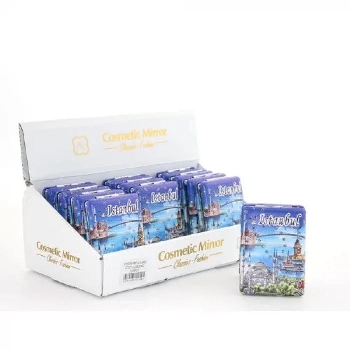  Taşlı İstanbul Tasarımı El Aynası Kalın Model 1