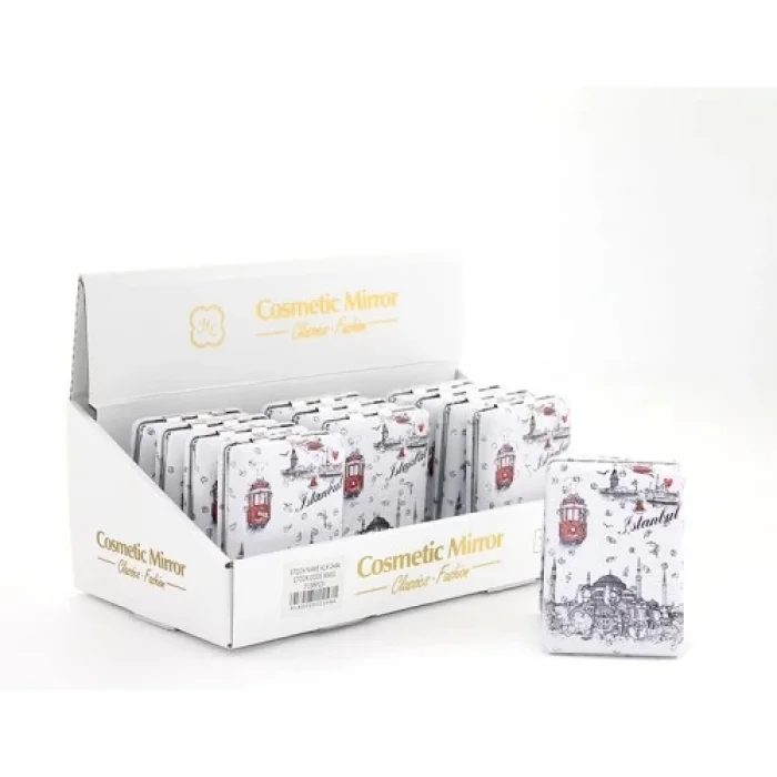  Taşlı İstanbul Tasarımı El Aynası Kalın Model 10