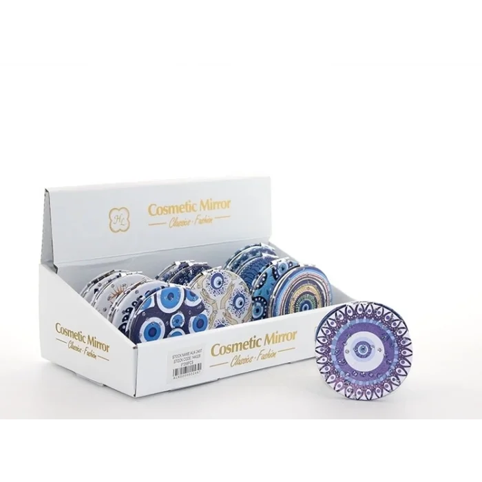 BUĞZ Taşlı Nazar Boncuklu El Aynası İnce Alk2497