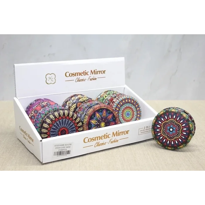 BUĞZ Taşlı Yuvarlak El Aynası Kalın Alk3755