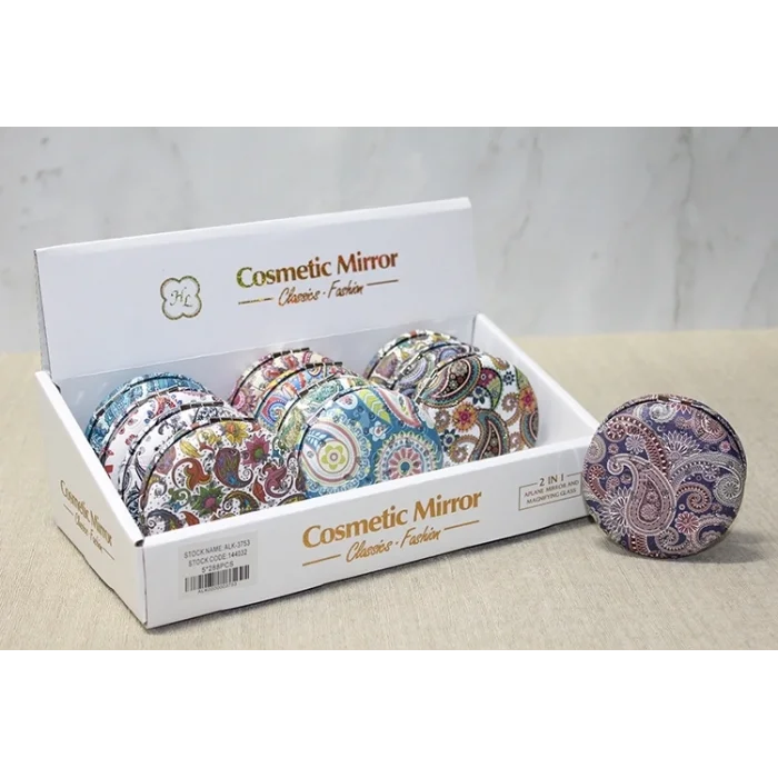 BUĞZ Taşlı Yuvarlak El Aynası Kalın Model 2