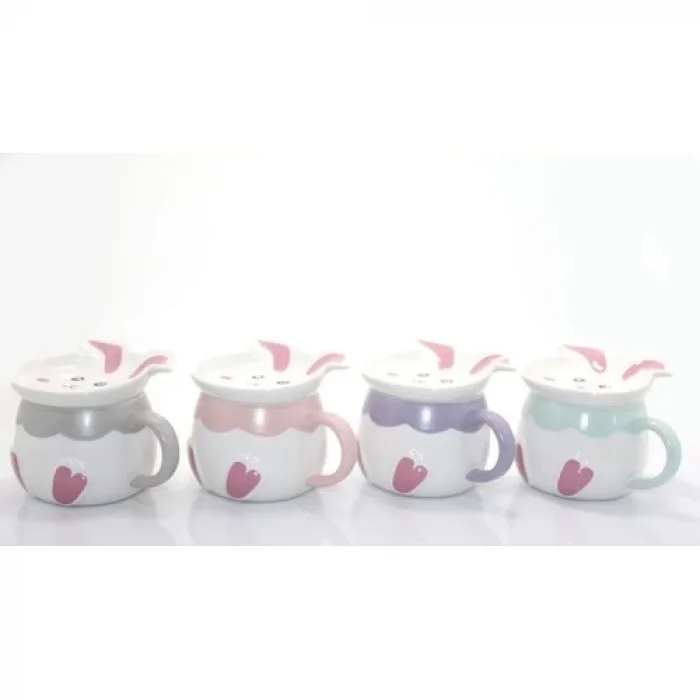  Tavşan Tasarımlı Porselen Kupa Bardak