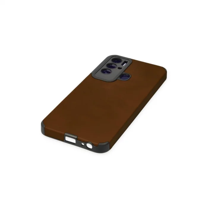 BUĞZ Tecno Pova Neo Kılıf Loop Deri Silikon - Kahverengi