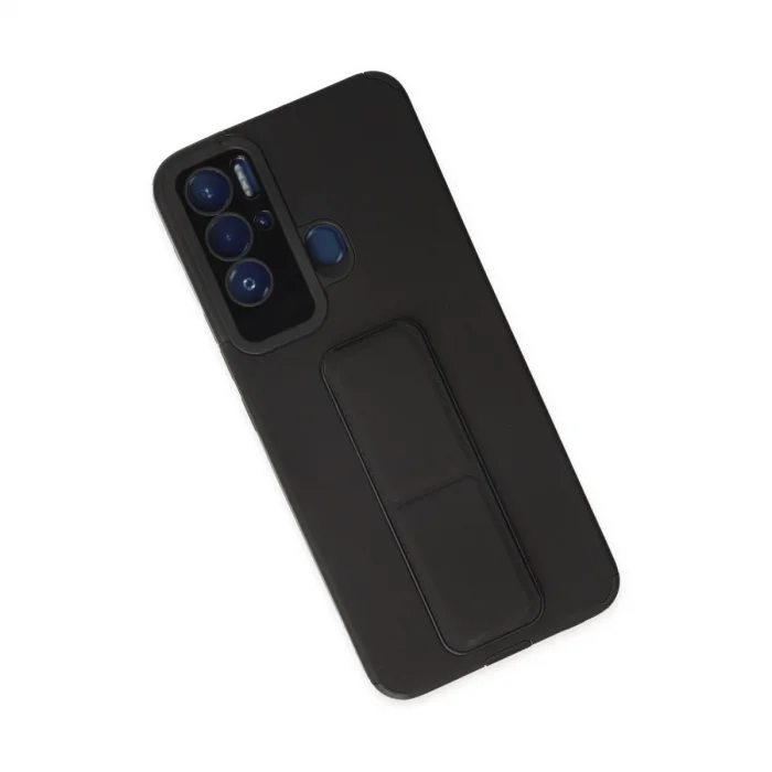 BUĞZ Tecno Pova Neo Kılıf Mega Standlı Silikon - Siyah