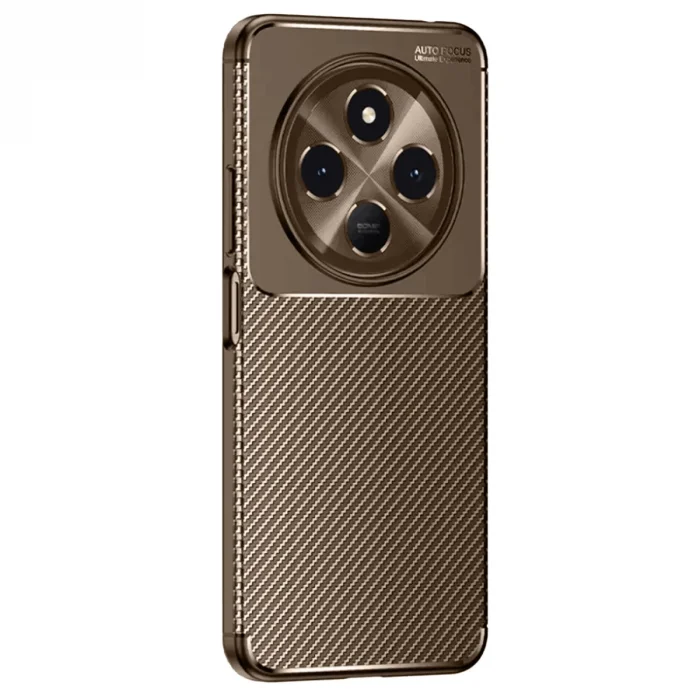 BUĞZ Tecno Spark 30 Kılıf Auto Focus Karbon Kapak - Kahverengi