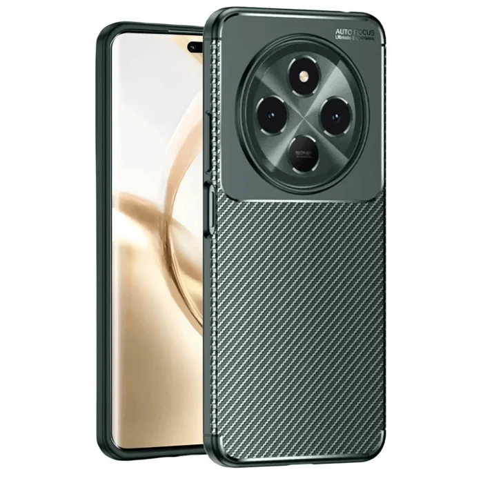 BUĞZ Tecno Spark 30c Kılıf Auto Focus Karbon Kapak - Koyu Yeşil