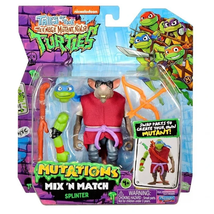 BUĞZ Teenage Mutant Ninja Turtles Mutations Mix N Match Splinter Figürü