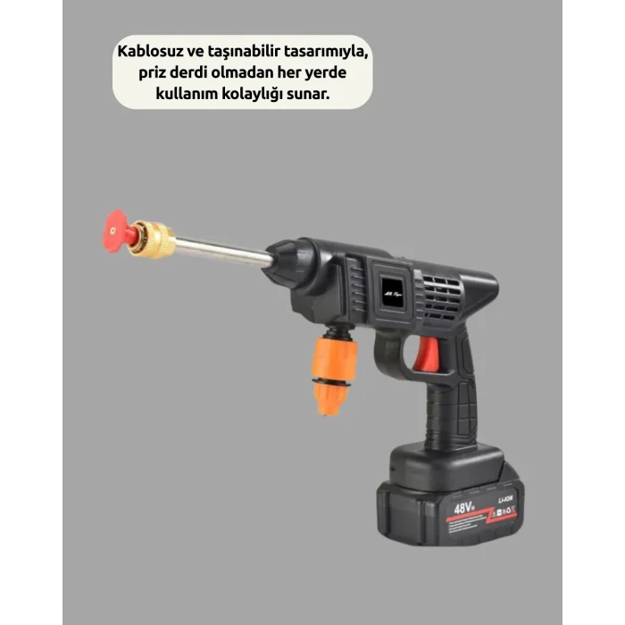 BUĞZ TEK BATARYALI 48V Şarjlı Basınçlı Yıkama Makinesi - Lisinya