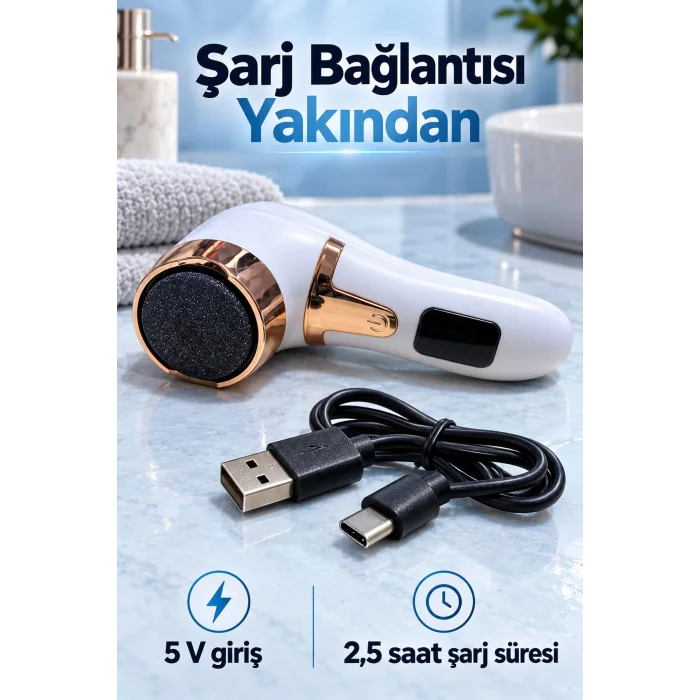 BUĞZ Tek Düğmeyle Hız Ayarlı Şarjlı Ayak Törpüsü - BUĞZ