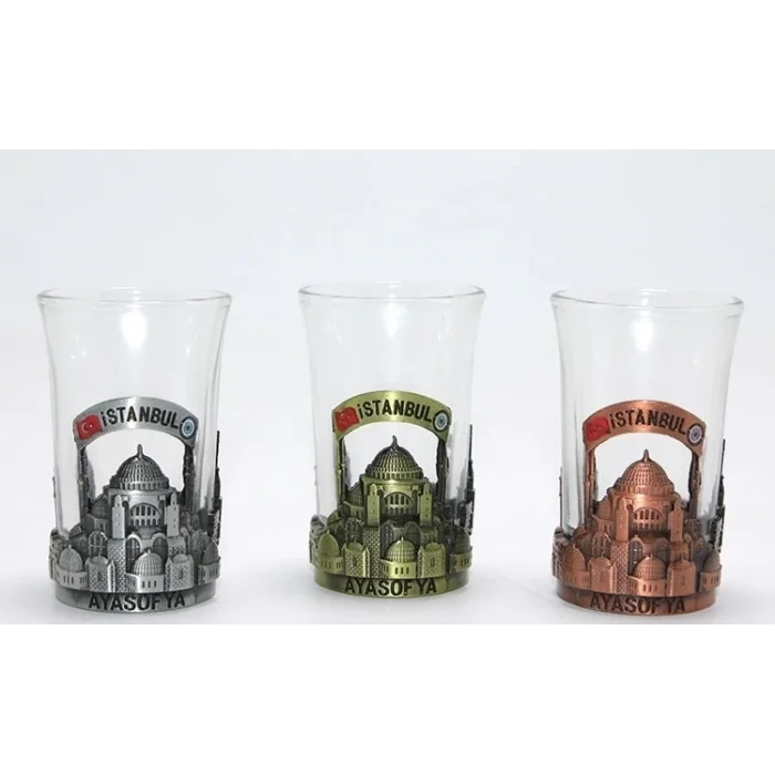 BUĞZ Tekli Metal Cam Bardaklı Shot Bardak  2alk109