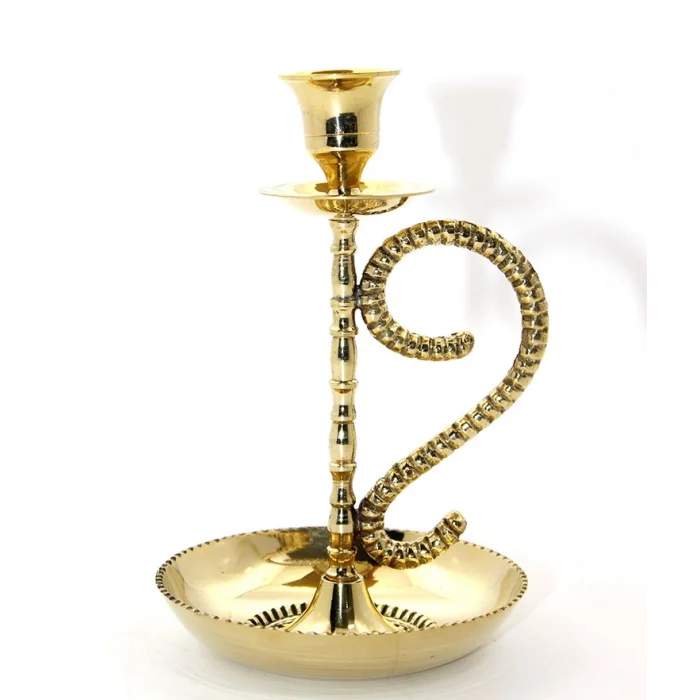 BUĞZ Tekli Pirinç Şamdan Model 1