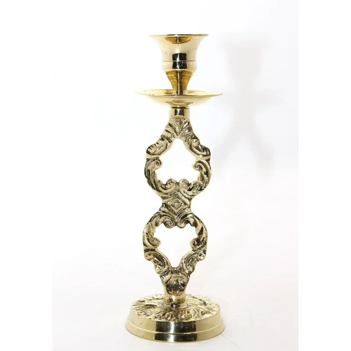 BUĞZ Tekli Pirinç Şamdan Model 4