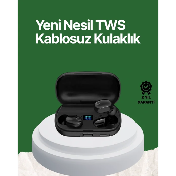 Telefon Şarj Destekli 1800 mAh A10s TWS Kablosuz Kulak İçi Kulaklık