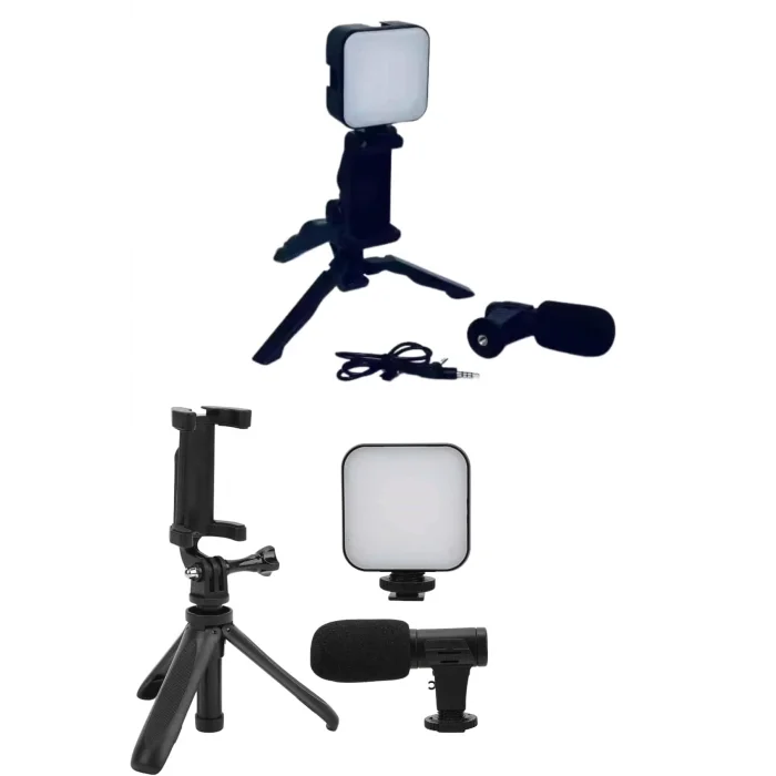  Telefon Tutucu Mikrofonlu Işıklı Youtuber Video Kayıt