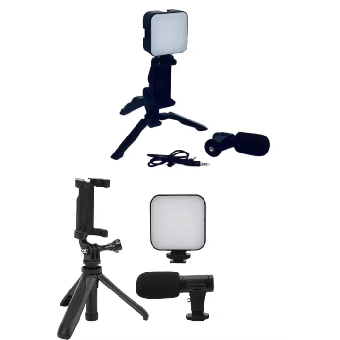  Telefon Tutucu Mikrofonlu Işıklı Youtuber Video Kayıt