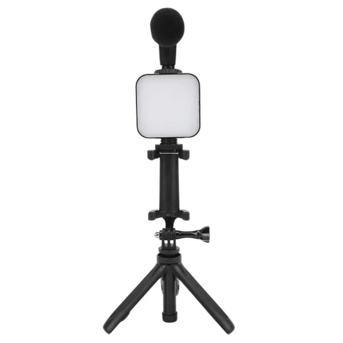 BUĞZ Telefon Tutucu Mini Mikrofonlu Tripod Vlog Çekim Video