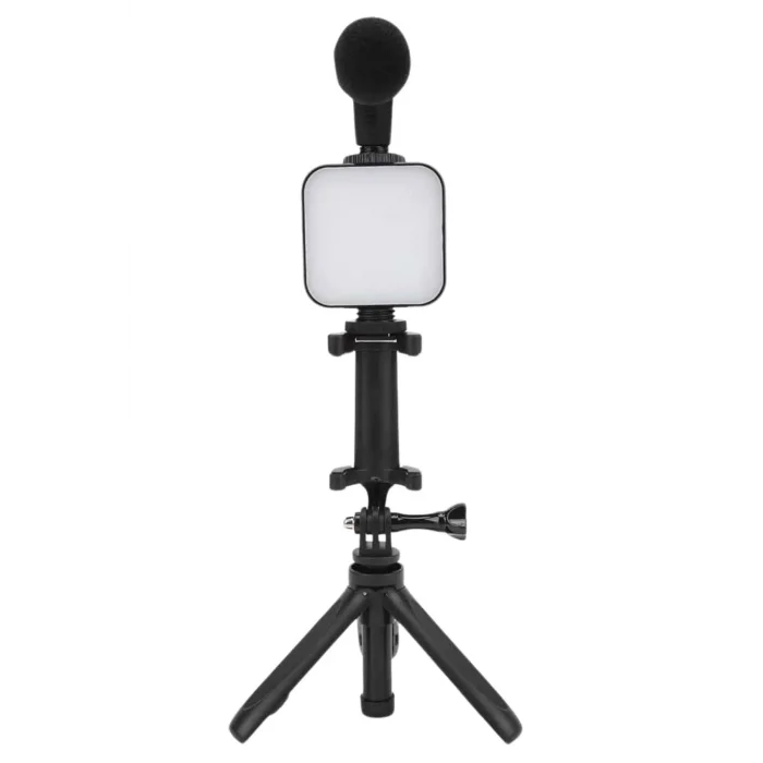 BUĞZ Telefon Tutucu Mini Mikrofonlu Tripod Vlog Çekim Video