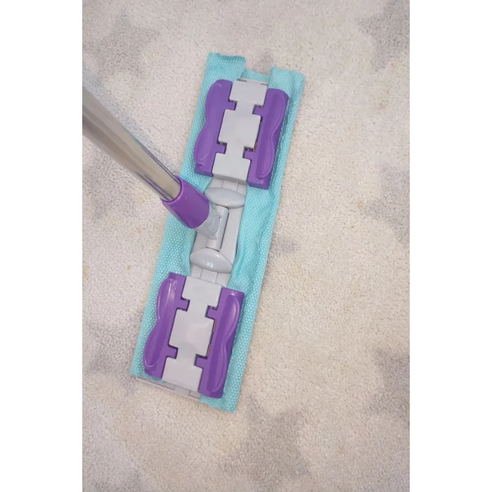 BUĞZ Teleskobik Cam Yer Tavan Silme - İstediğin Bezi Tak Kullan - 4 Mandallı -Yedek Bezli Mop Seti