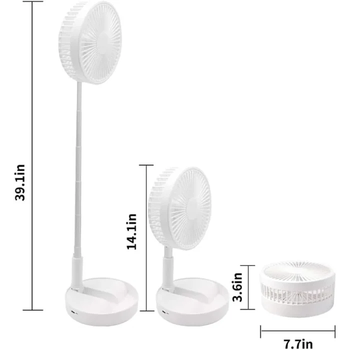  Teleskopik Fan Vantilatör 4 Modlu Şarjlı Katlanabilir Yükseltilebilir Taşınabilir Serinletici Portatif Masa Vantilatörü