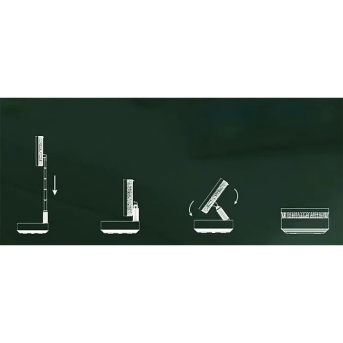  Teleskopik Fan Vantilatör 4 Modlu Şarjlı Katlanabilir Yükseltilebilir Taşınabilir Serinletici Portatif Masa Vantilatörü