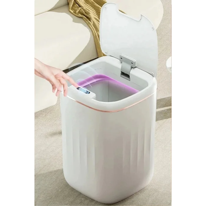 BUĞZ Temassız Sensörlü 20 Litre Çöp Kovası UV Işıklı Koku Geçirmez Mutfak Banyo Kullanımı