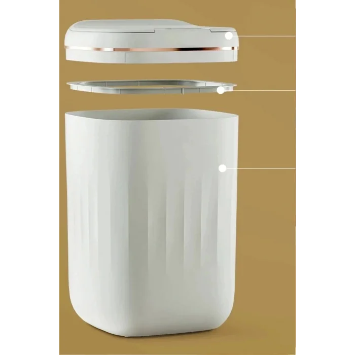 BUĞZ Temassız Sensörlü 20 Litre Çöp Kovası UV Işıklı Koku Geçirmez Mutfak Banyo Kullanımı