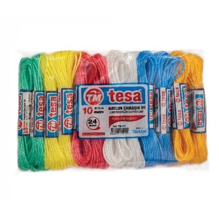 BUĞZ Temsan 10 Metre Naylon Çamaşır İpi 24lü