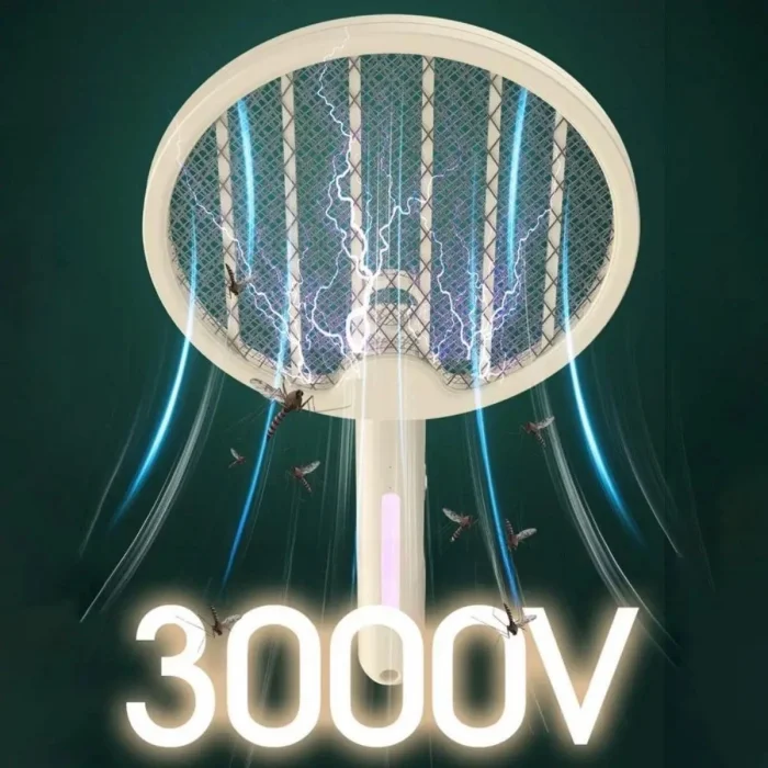 BUĞZ Tenis Raketi Tipi Masaüstü Olabilen Gece Lambalı Sinek Kovucu,öldürücü Raket ( BUĞZ )