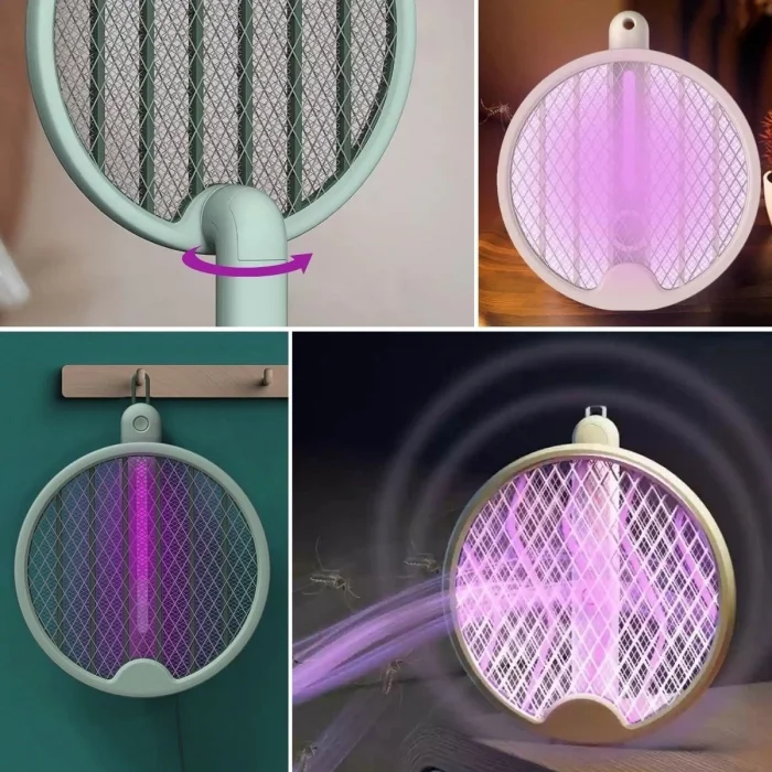 BUĞZ Tenis Raketi Tipi Masaüstü Olabilen Gece Lambalı Sinek Kovucu,öldürücü Raket ( BUĞZ )