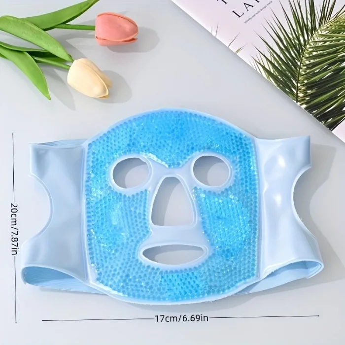 BUĞZ Terapi Jel Yüz Maskesi Soğuk Ve Sıcak Boncuklu Ayarlanabilir Maske (Mavi) ( BUĞZ )