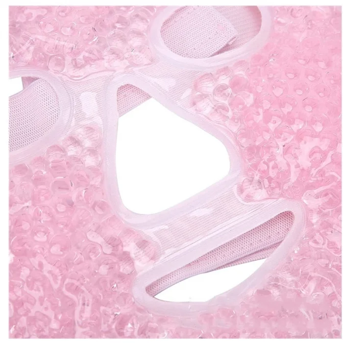 BUĞZ Terapi Jel Yüz Maskesi Soğuk Ve Sıcak Boncuklu Ayarlanabilir Maske (Pembe)