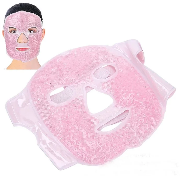 BUĞZ Terapi Jel Yüz Maskesi Soğuk Ve Sıcak Boncuklu Ayarlanabilir Maske (Pembe) ( BUĞZ )
