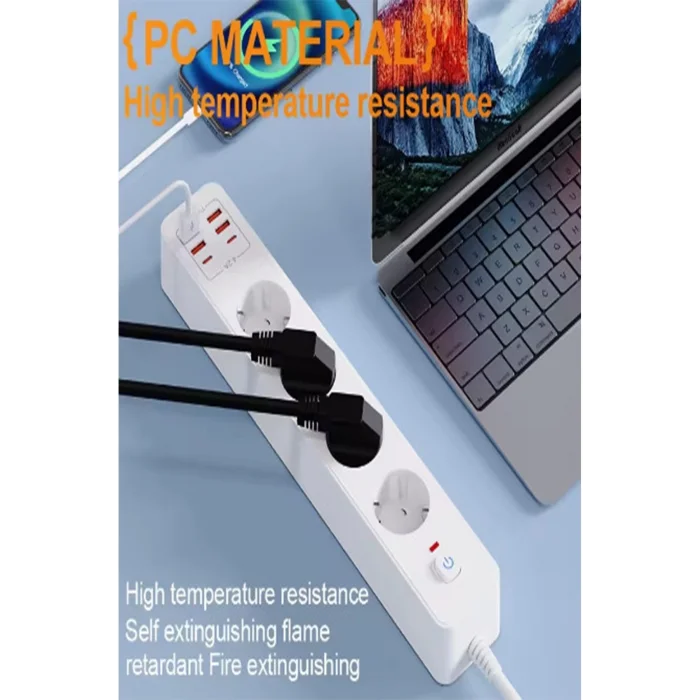 BUĞZ Termal Akım Korumalı 4’lü Priz 4x Usb 2x Type-c Çıkışlı Grup Priz Çoğaltıcı (3500w)