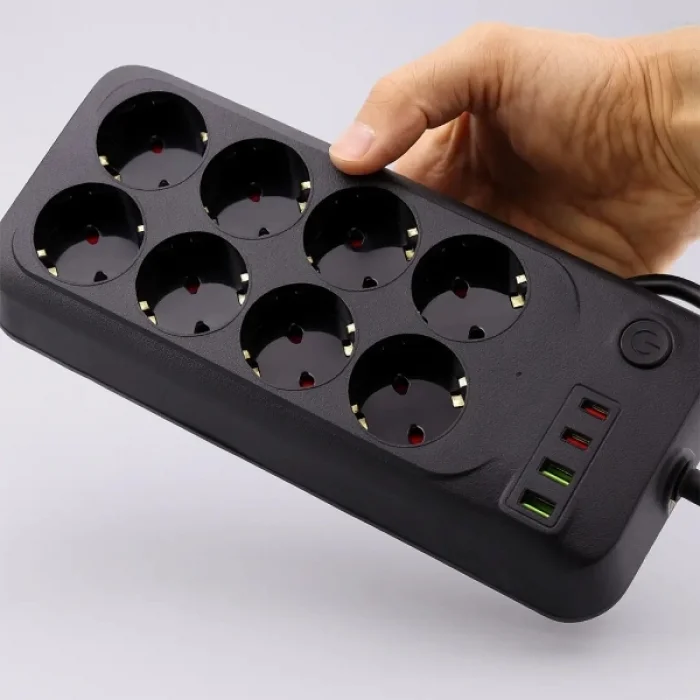 BUĞZ Termal Akım Korumalı 8 Prizli Uzatma Kablosu