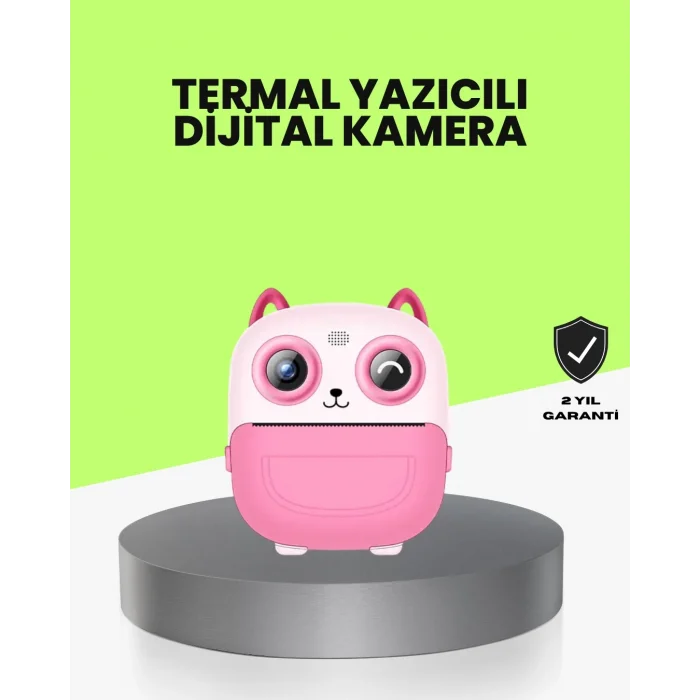  Termal Baskı Özellikli Çocuk Kamerası 1080P Video Destekli
