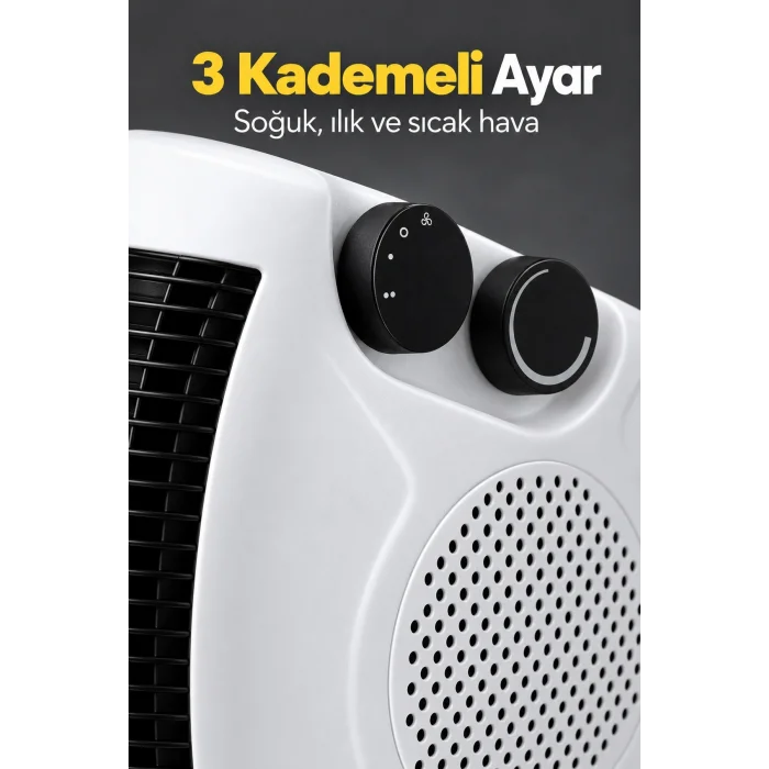 BUĞZ Termostatlı Fanlı Isıtıcı Çift Düğmeli Kontrol Tasarımı - BUĞZ