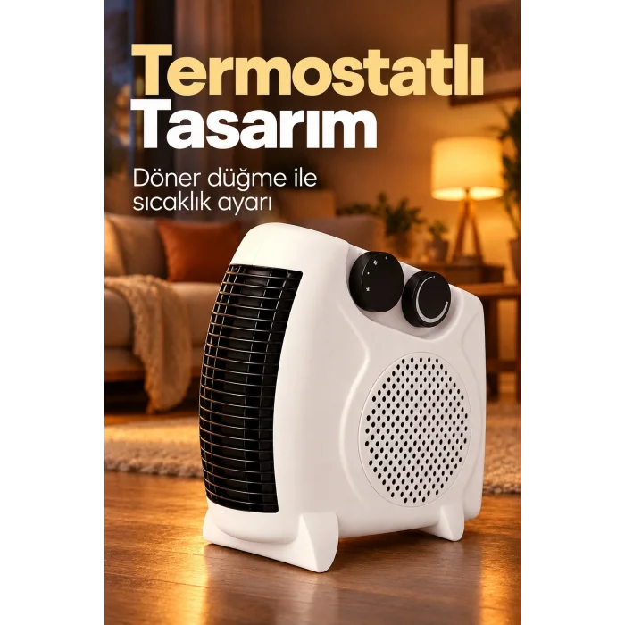 BUĞZ Termostatlı Fanlı Isıtıcı Çift Düğmeli Kontrol Tasarımı - BUĞZ