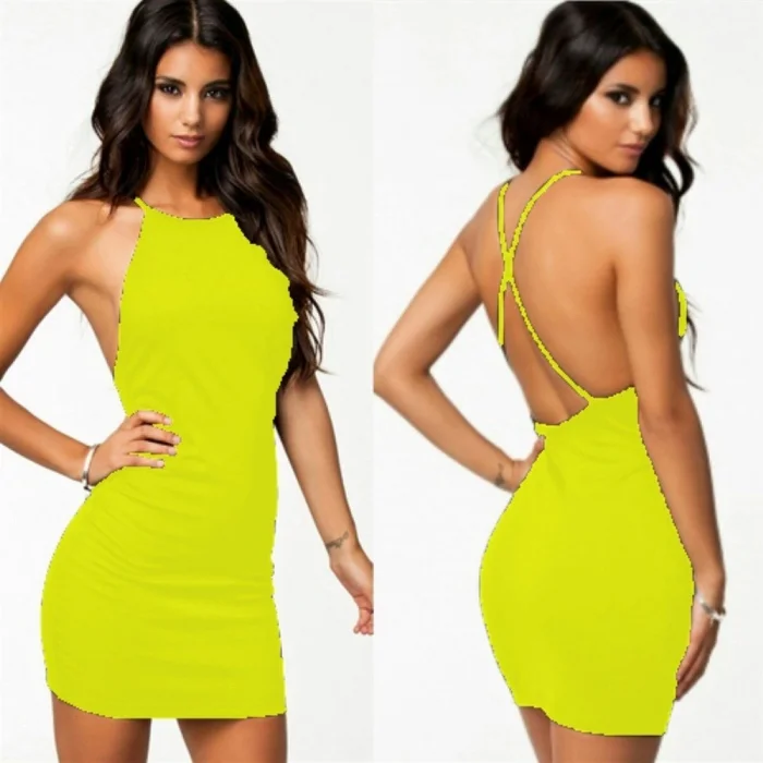 BUĞZ Terry Pau TP101050 Sırt Dekolteli Mini Elbise