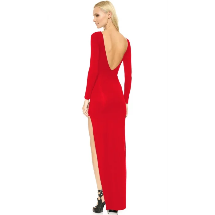 BUĞZ Terry Pau TP101297 Yırtmaçlı Uzun Elbise