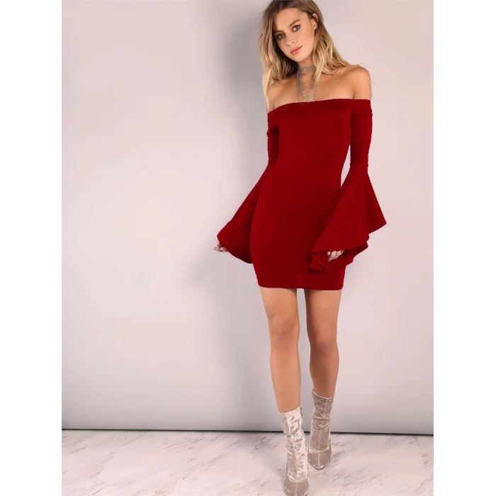 BUĞZ Terry Pau TP101320 İspanyol Kol Straplez Elbise