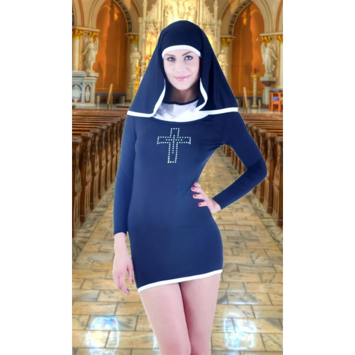 BUĞZ Terry Pau TP102707 Seksi Rahibe Kostümü