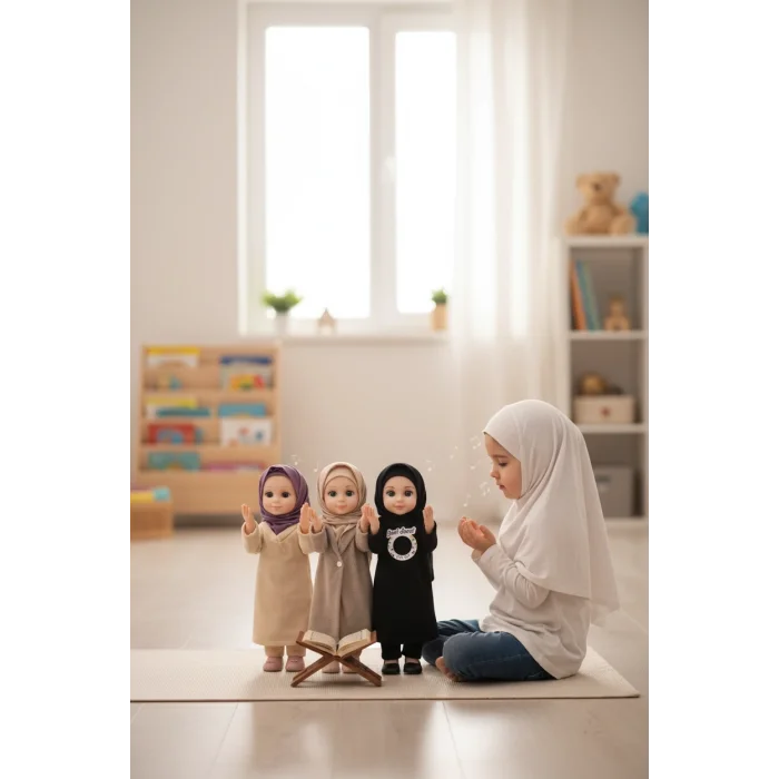 BUĞZ Tesettürlü Dua Eden ve İlahi Söyleyen Bebek - Ramazan Oyuncağı