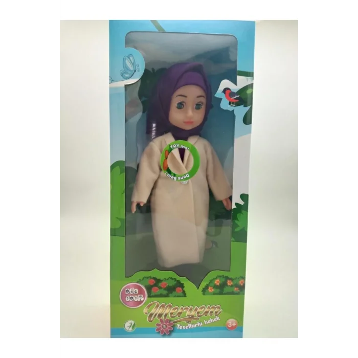 BUĞZ Tesettürlü Meryem EDEP Bebek Sesli Dua ve İlahi Söyleyen İnteraktif Maneviyat Geliştirici Oyuncak