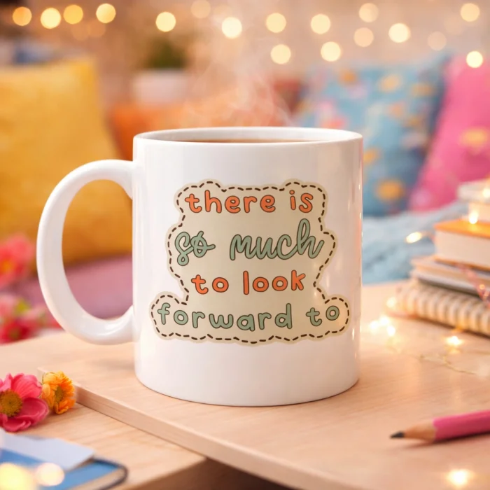 BUĞZ There Is So Much To Look Forward To Yazılı Porselen Kupa MODEL 141 – “Önünde Güzel Şeyler Var” Anlamlı Motivasyon Kupası – Şık Tasarım Kahve Kupası – Hediye Seçeneği