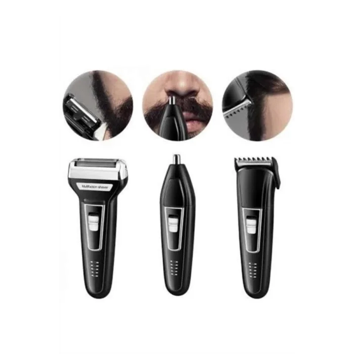  Tıraş Makinesi 3 Başlıklı T Başlıklı Hassas Ciltlere Özel Saç Sakal Vücut Kulak ve Burun