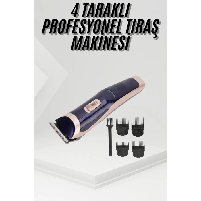BUĞZ Tıraş Makinesi 4 Başlıklı Paslanmaz Çelik Bıçaklı Tüm Saç Tiplerine Uygun